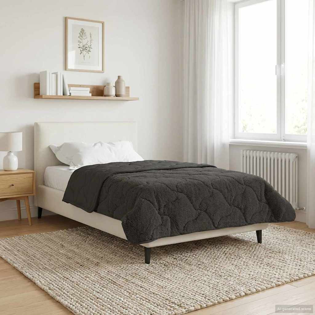 Vidaxl zomer dekbed 155 x 220 cm zomer antraciet ademend