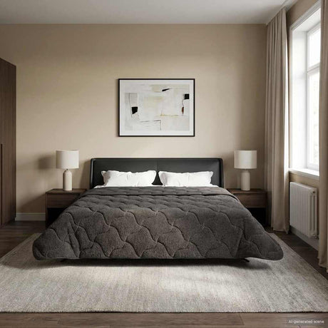 Vidaxl zomer dekbed 220 x 260 cm zomer antraciet ademend
