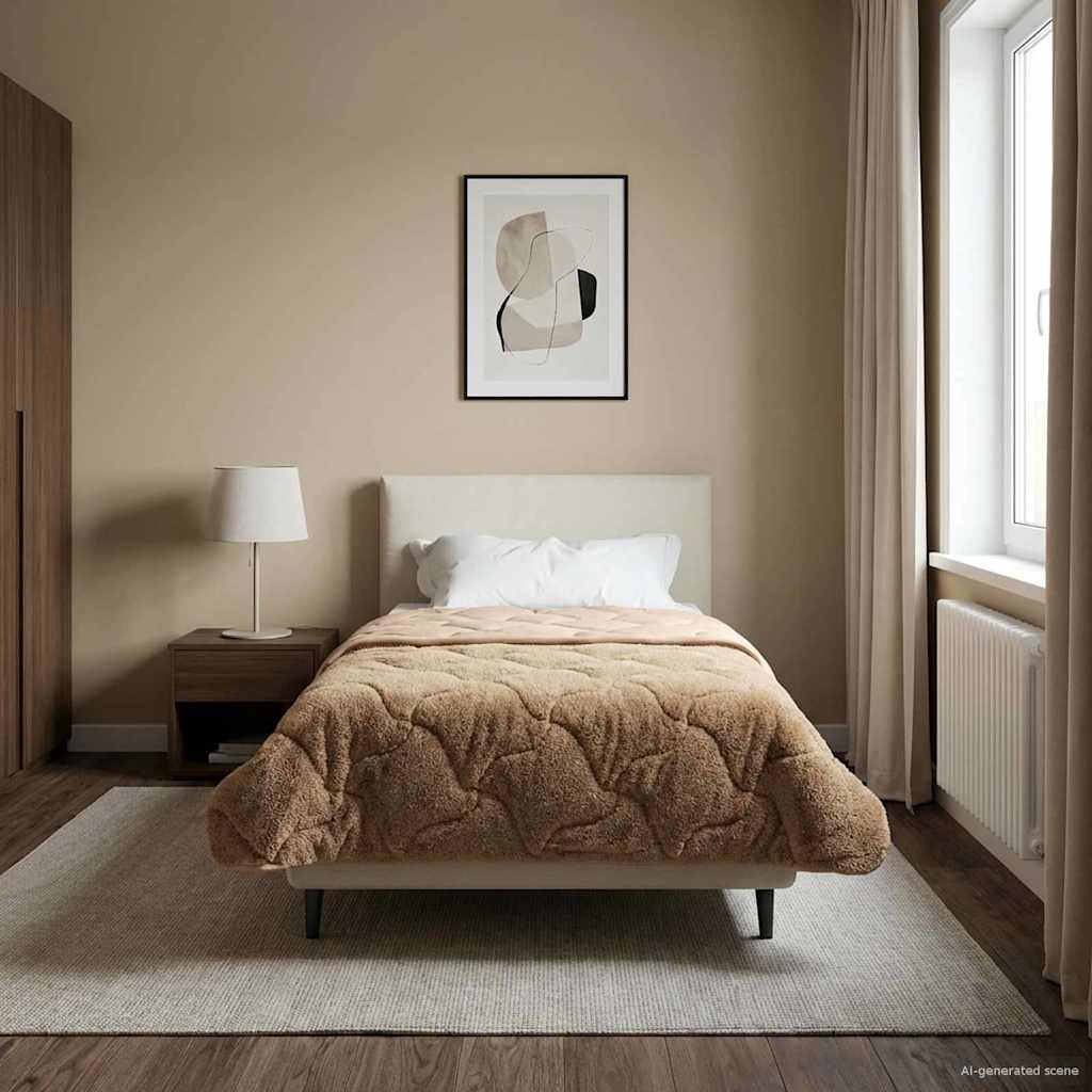 Vidaxl zomer dekbed 155 x 200 cm zomer taupe ademend
