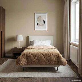 Vidaxl zomer dekbed 155 x 200 cm zomer taupe ademend