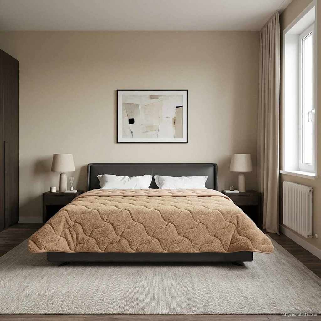 Vidaxl zomer dekbed 200 x 200 cm zomer taupe ademend