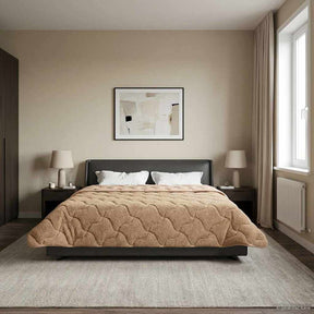 Vidaxl zomer dekbed 200 x 200 cm zomer taupe ademend