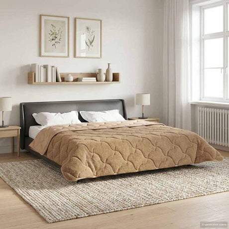 Vidaxl zomer dekbed 200 x 240 cm zomer taupe ademend