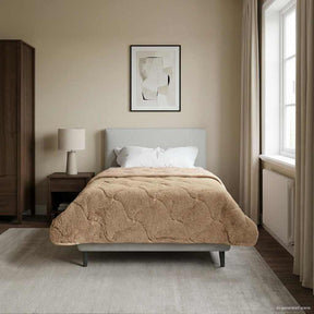 Vidaxl zomer dekbed 155 x 220 cm zomer taupe ademend