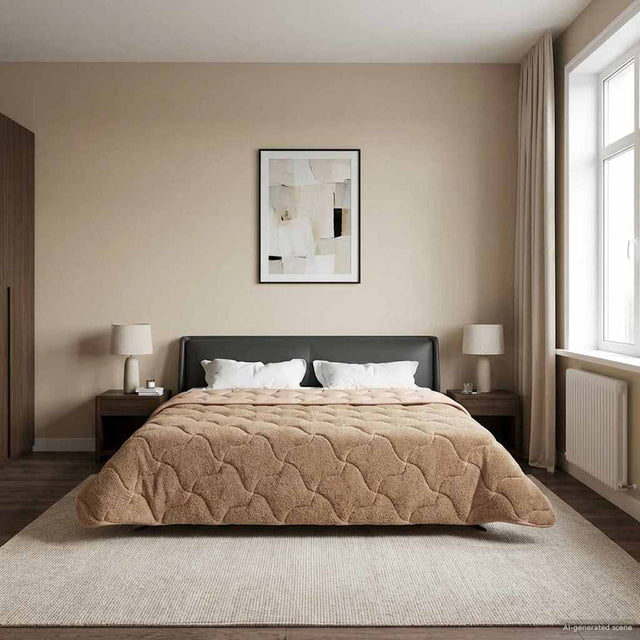 Vidaxl zomer dekbed 220 x 260 cm zomer taupe ademend