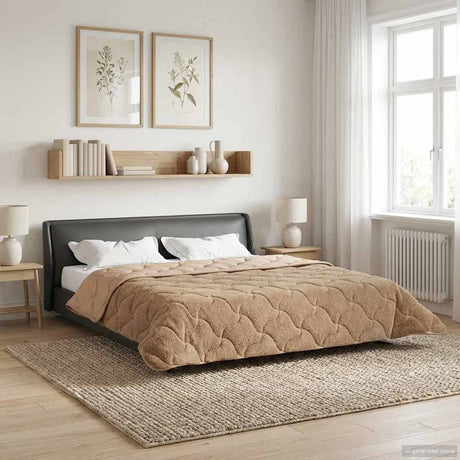 Vidaxl zomer dekbed 240 x 260 cm zomer taupe ademend