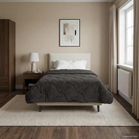 Vidaxl vol jaar dekbed gekwilt antraciet 135 x 200 cm