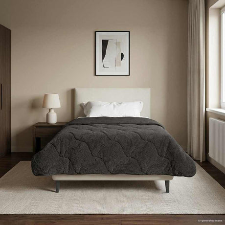 Vidaxl vol jaar dekbed gekwilt antraciet 140 x 220 cm