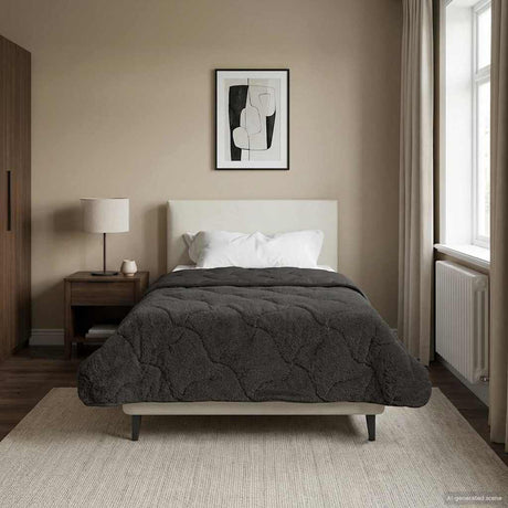 Vidaxl vol jaar dekbed gekwilt antraciet 140 x 220 cm