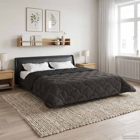 Vidaxl vol jaar dekbed gekwilt antraciet 240 x 260 cm