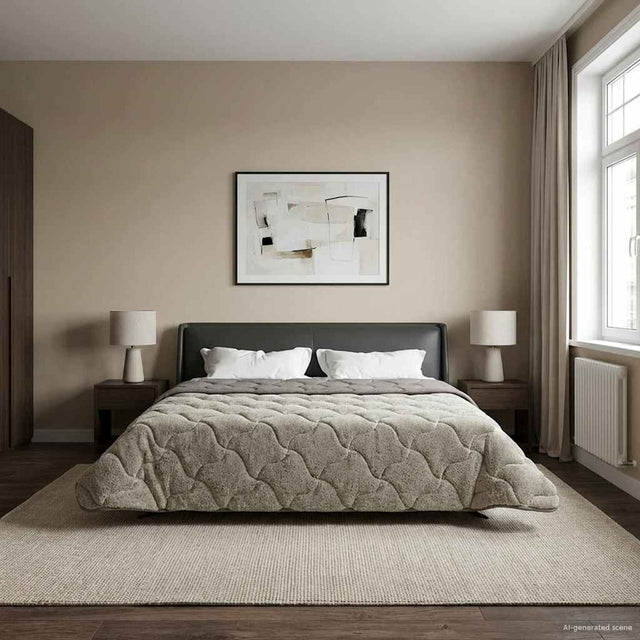 Vidaxl vol jaar dekbed gekwilt lichtgrijs 240 x 260 cm