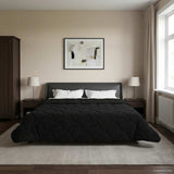 Vidaxl vol jaar dekbed zwart 200 x 200 cm microfiber en teddy fleece