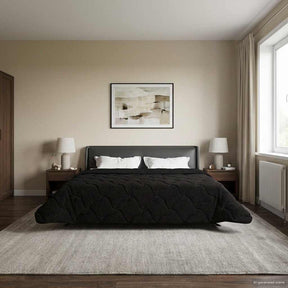 Vidaxl vol jaar dekbed zwart 200 x 220 cm microfiber en teddy fleece