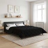Vidaxl vol jaar dekbed zwart 240 x 260 cm microfiber en teddy fleece