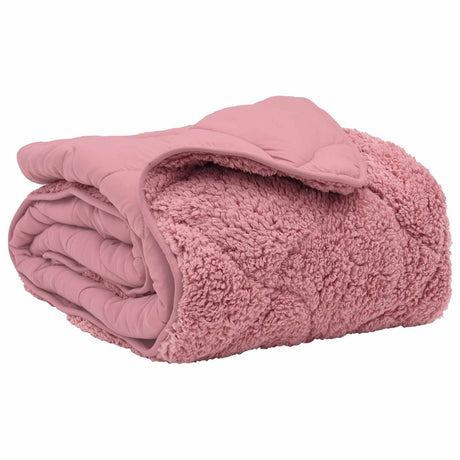 Vidaxl vol jaar dekbed roze 220 x 240 cm microfiber en teddy fleece