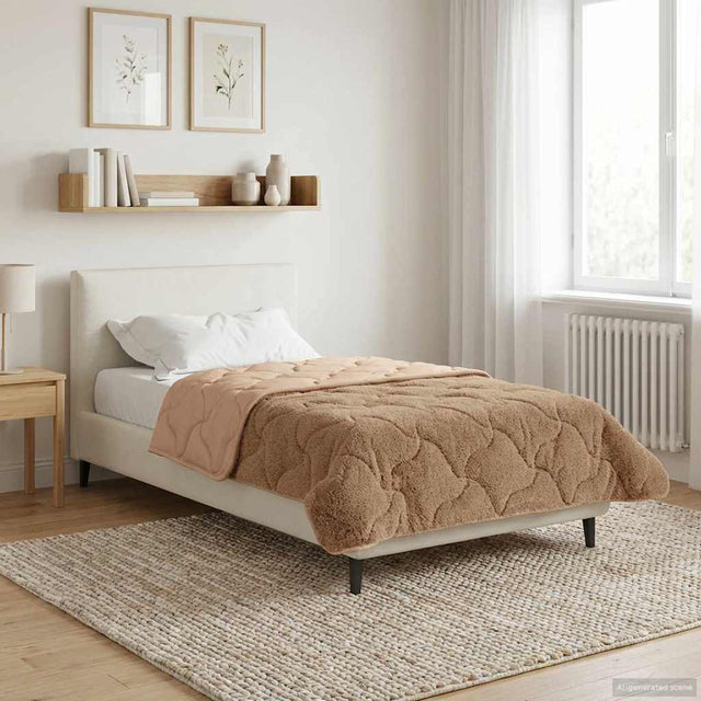 Vidaxl vol jaar dekbed 155 x 200 cm nee taupe ademend