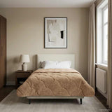 Vidaxl vol jaar dekbed 140 x 220 cm nee taupe ademend
