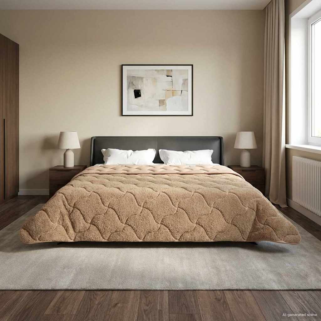 Vidaxl vol jaar dekbed 220 x 260 cm nee taupe ademend