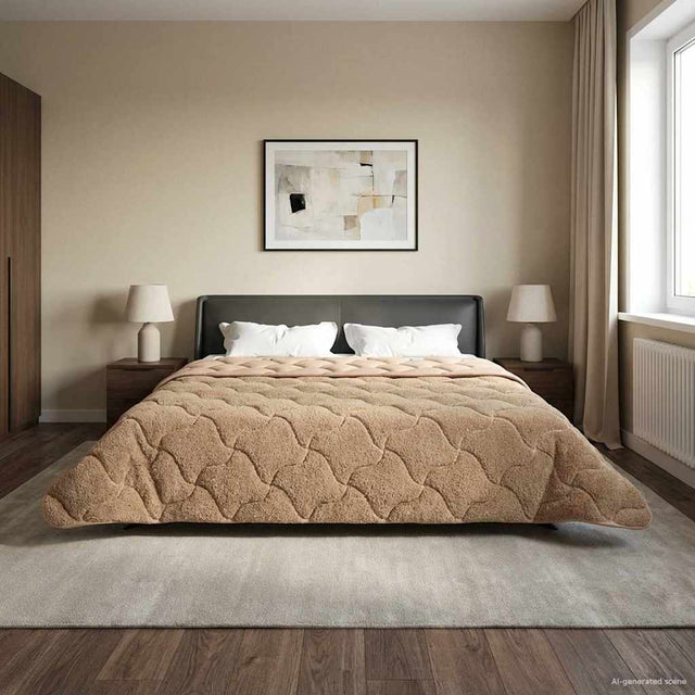 Vidaxl vol jaar dekbed 220 x 260 cm nee taupe ademend