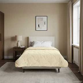 Vidaxl vol jaar dekbed crème 135 x 200 cm microfiber en teddy fleece