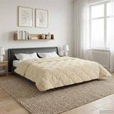 Vidaxl vol jaar dekbed crème 200 x 200 cm microfiber en teddy fleece