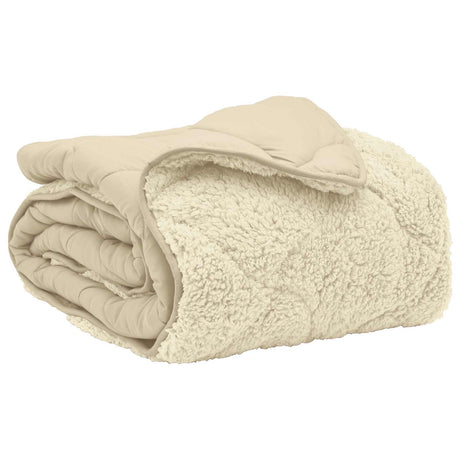 Vidaxl vol jaar dekbed crème 135 x 220 cm microfiber en teddy fleece