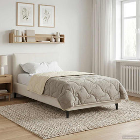 Vidaxl vol jaar dekbed crème 155 x 220 cm microfiber en teddy fleece
