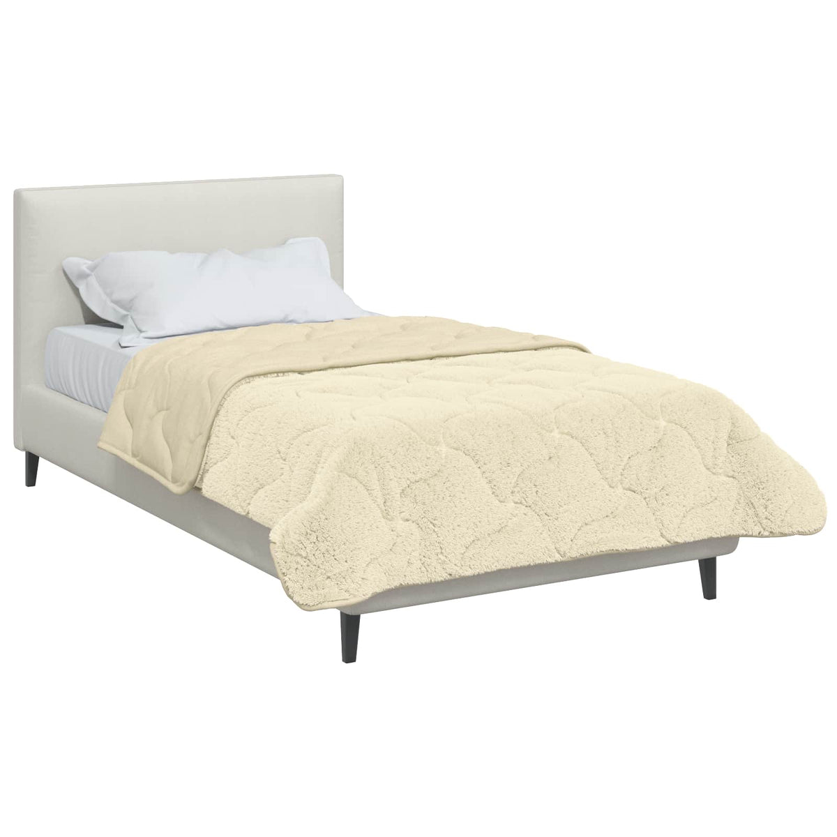 Vidaxl vol jaar dekbed crème 155 x 220 cm microfiber en teddy fleece