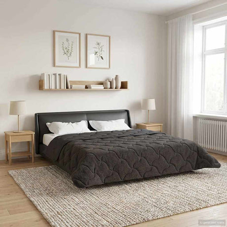 Vidaxl winter dekbed 200 x 240 cm winter antraciet ademend