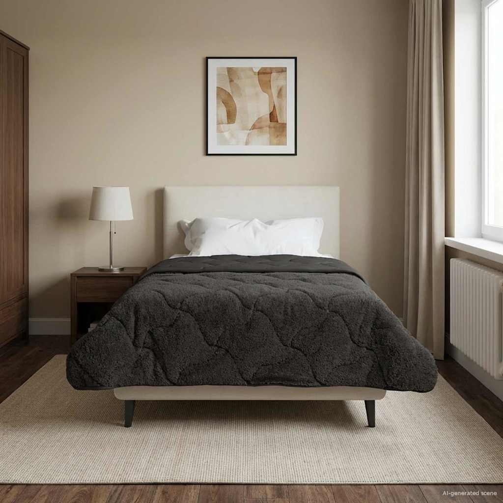Vidaxl winter dekbed 135 x 200 cm winter antraciet ademend