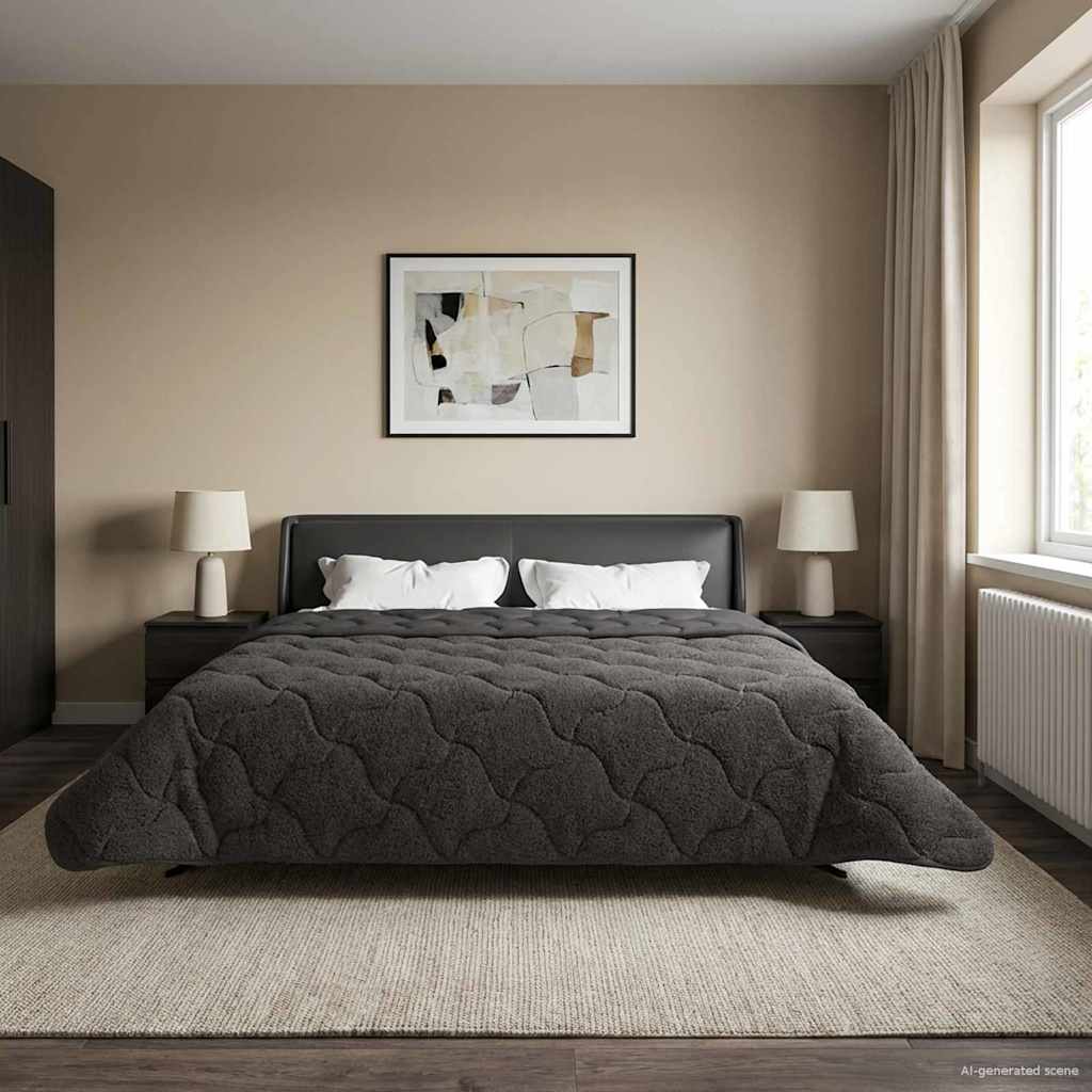 Vidaxl winter dekbed 240 x 260 cm winter antraciet ademend