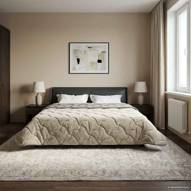 Vidaxl winter dekbed 220 x 240 cm winter lichtgrijs ademend