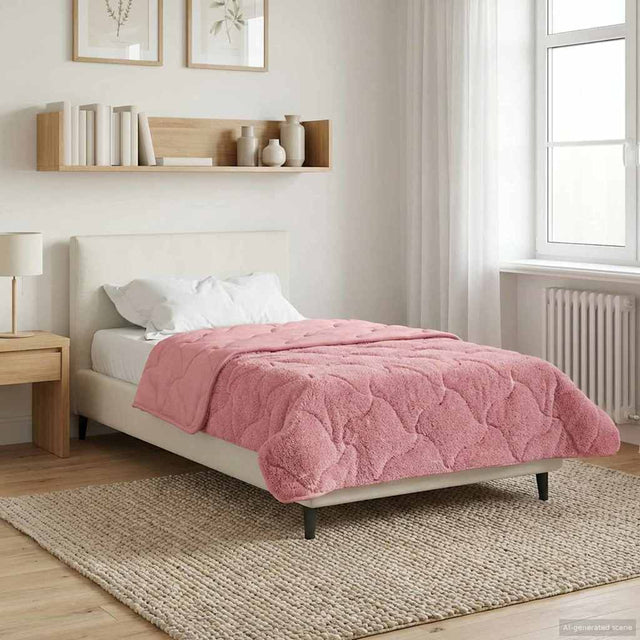 Vidaxl winter dekbed 155 x 200 cm winter roze ademend