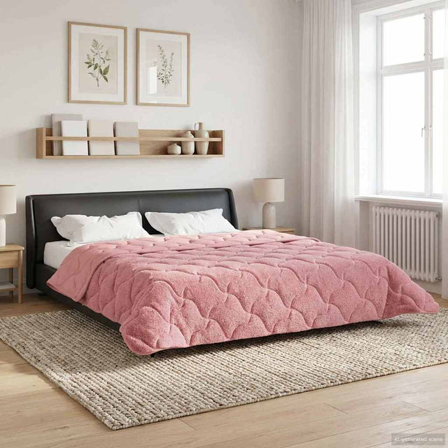 Vidaxl winter dekbed 200 x 200 cm winter roze ademend