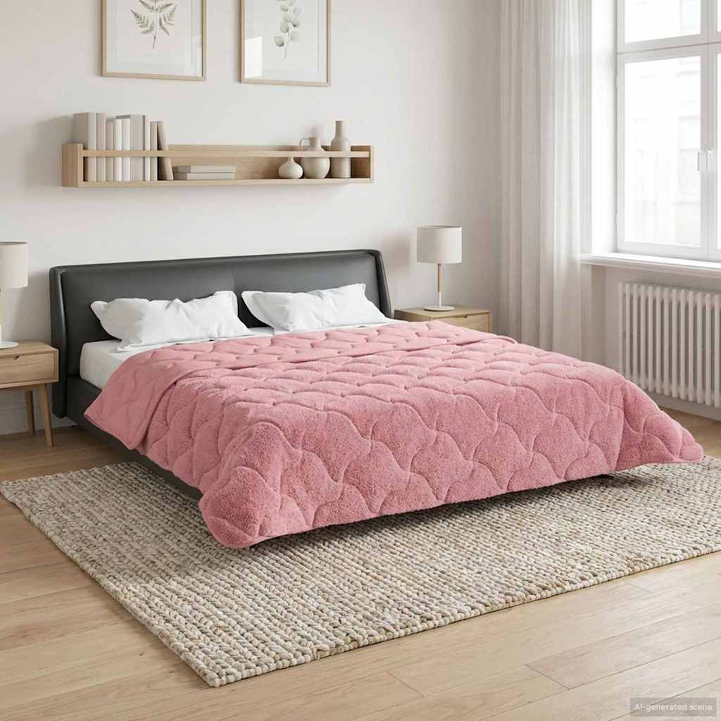 Vidaxl winter dekbed 220 x 240 cm winter roze ademend
