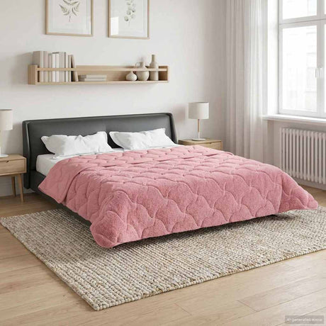 Vidaxl winter dekbed 220 x 240 cm winter roze ademend