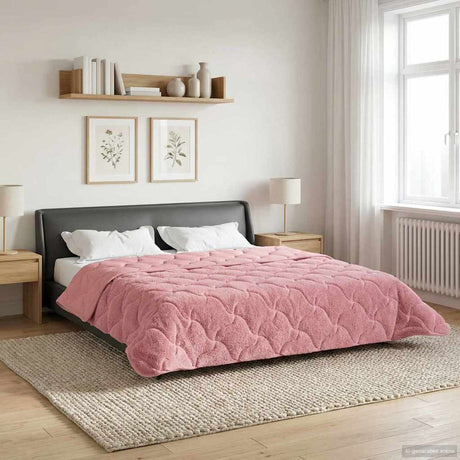 Vidaxl winter dekbed 240 x 260 cm winter roze ademend