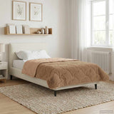 Vidaxl winter dekbed 140 x 220 cm winter taupe ademend