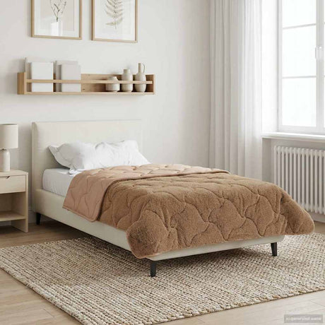 Vidaxl winter dekbed 155 x 200 cm winter taupe ademend