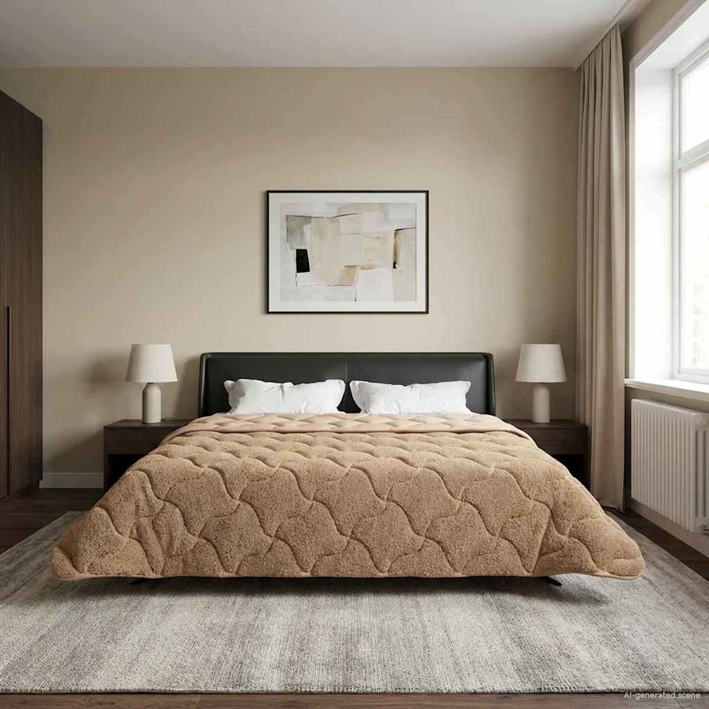 Vidaxl winter dekbed 200 x 240 cm winter taupe ademend
