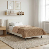 Vidaxl winter dekbed 140 x 220 cm winter taupe ademend