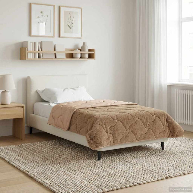 Vidaxl winter dekbed 140 x 220 cm winter taupe ademend
