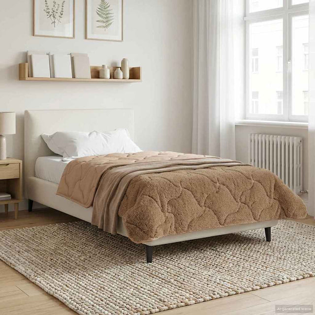 Vidaxl winter dekbed 155 x 220 cm winter taupe ademend