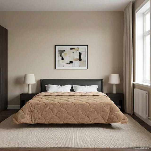 Vidaxl winter dekbed 200 x 220 cm winter taupe ademend