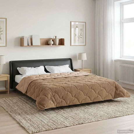 Vidaxl winter dekbed 220 x 260 cm winter taupe ademend