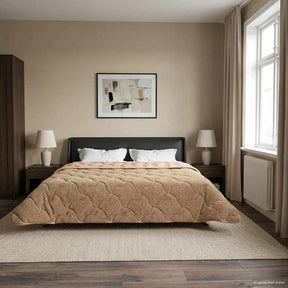 Vidaxl winter dekbed 240 x 260 cm winter taupe ademend