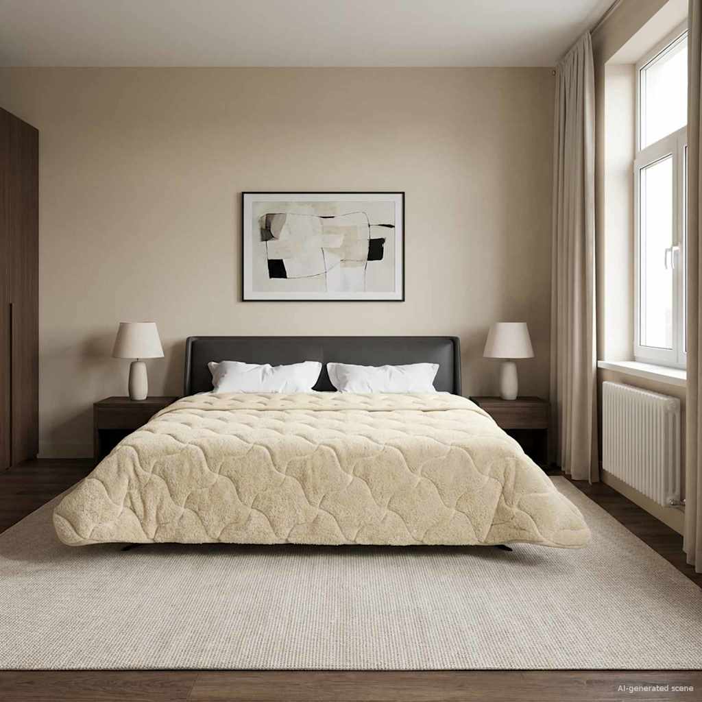 Vidaxl winter dekbed 200 x 240 cm winter crème ademend