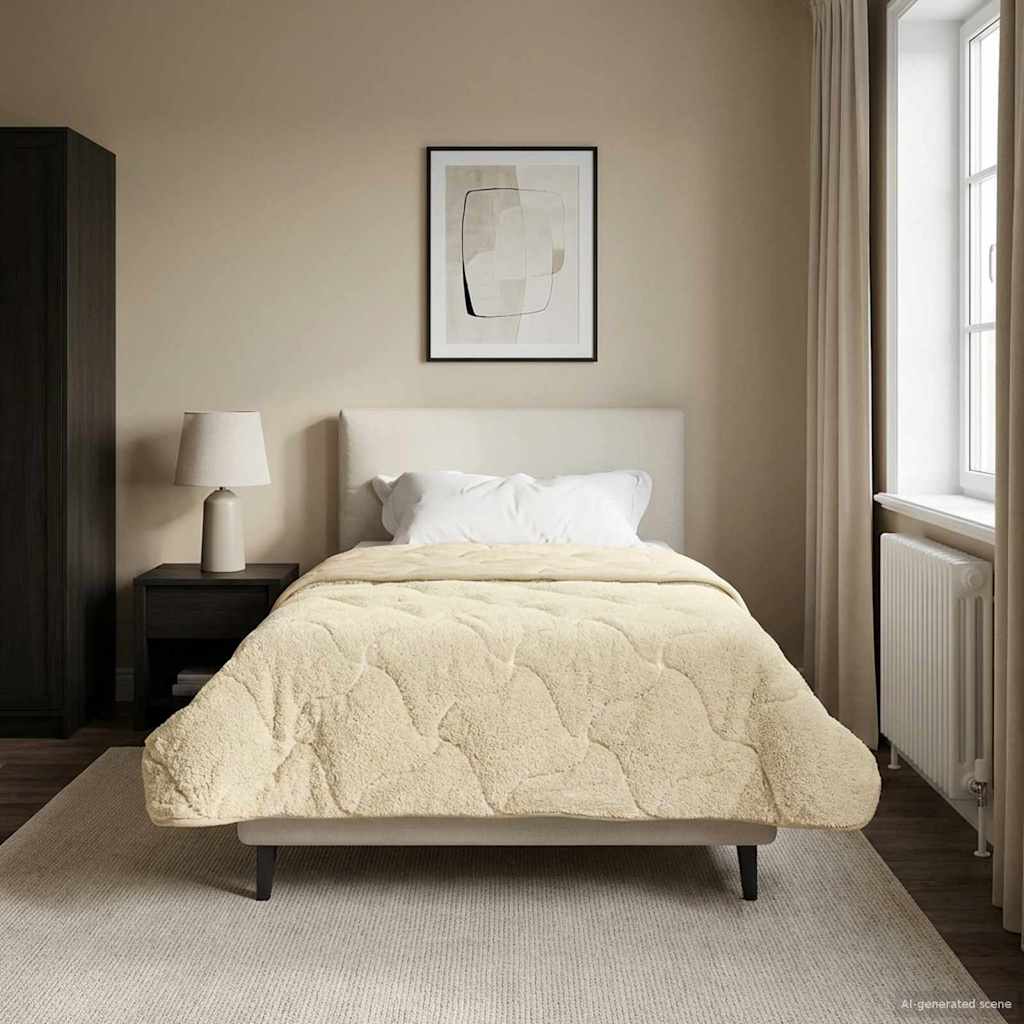 Vidaxl winter dekbed 140 x 220 cm winter crème ademend