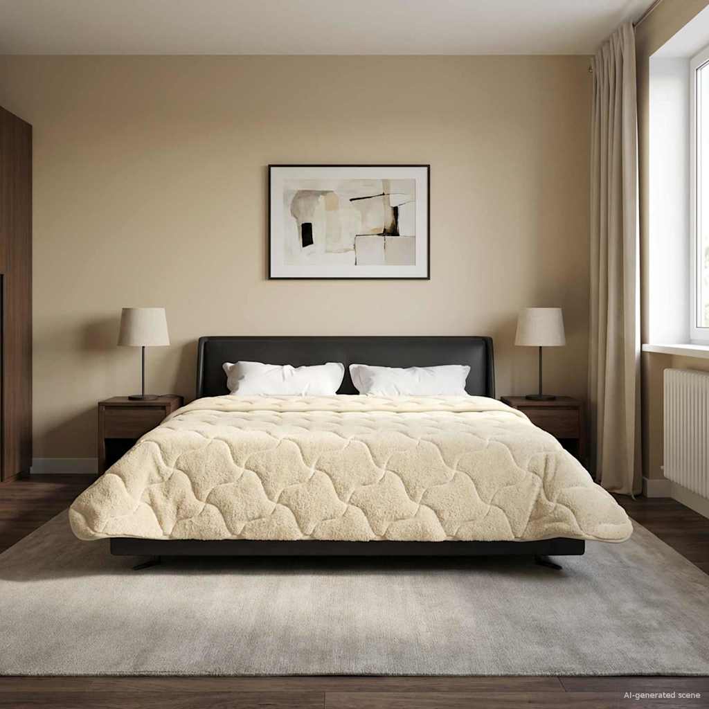 Vidaxl winter dekbed 220 x 240 cm winter crème ademend