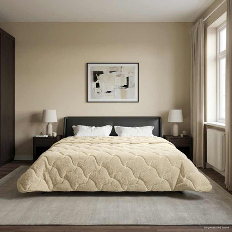 Vidaxl winter dekbed 240 x 260 cm winter crème ademend